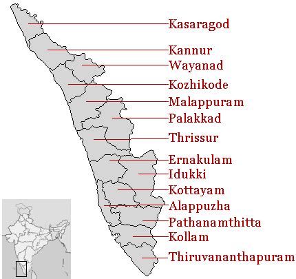 kerala shemale number|List of districts of Kerala .